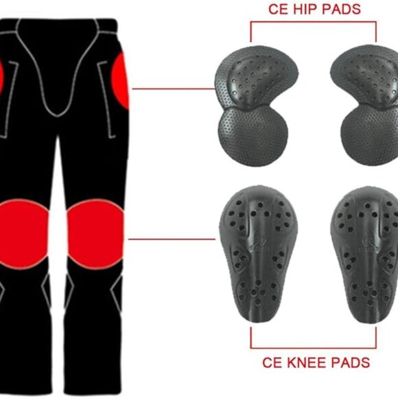 Volero Motorcycle Stretch Jeans Denim Pants w Knee & Hip Protect Pads M 30"-32" - Picture 3 of 5